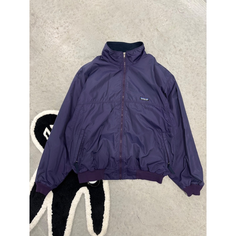Patagonia Shelled Synchilla Jacket Mens XL Purple Fleece Lined Nylon Bomber